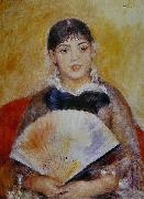 Pierre-Auguste Renoir Femme a leventail oil painting on canvas